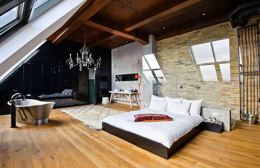 modern loft yatak odası dekorasyonu DekorBlog