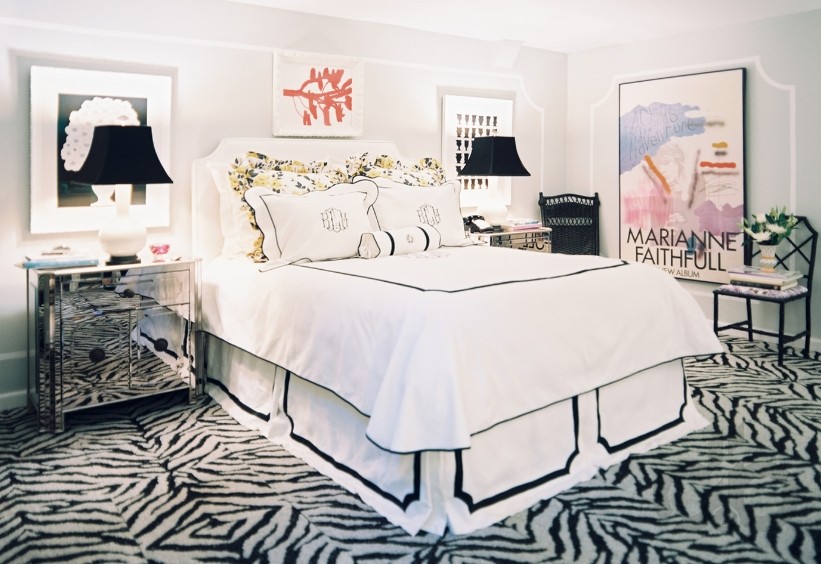 siyah beyaz modern yatak odası dekorasyonu DekorBlog